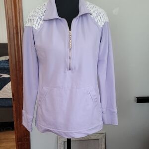 Lilly Pulitzer Purple  Sweatshirt with Lace Details